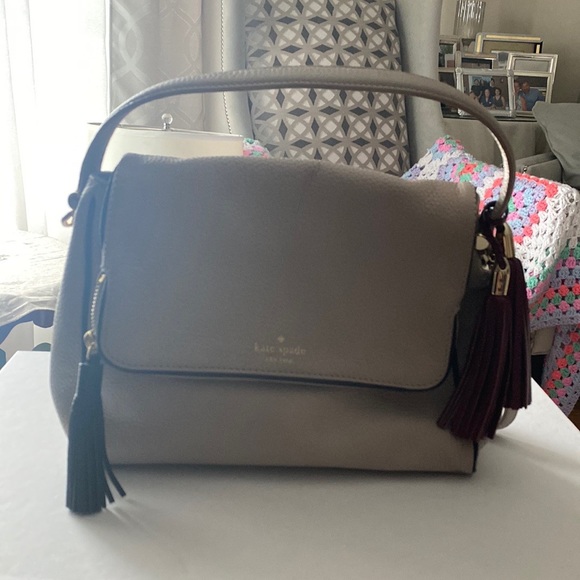 🌸Kate Spade Chester Street Miri grey pebble leather Satchel w removable strap🌸 - Picture 5 of 5